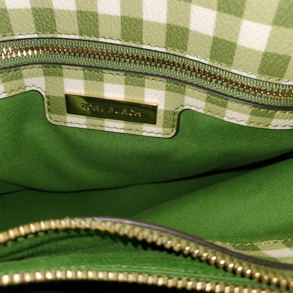 Tory NWOT Tory Burch Kerrington Gingham Dome Satchel - Picture 5 of 16